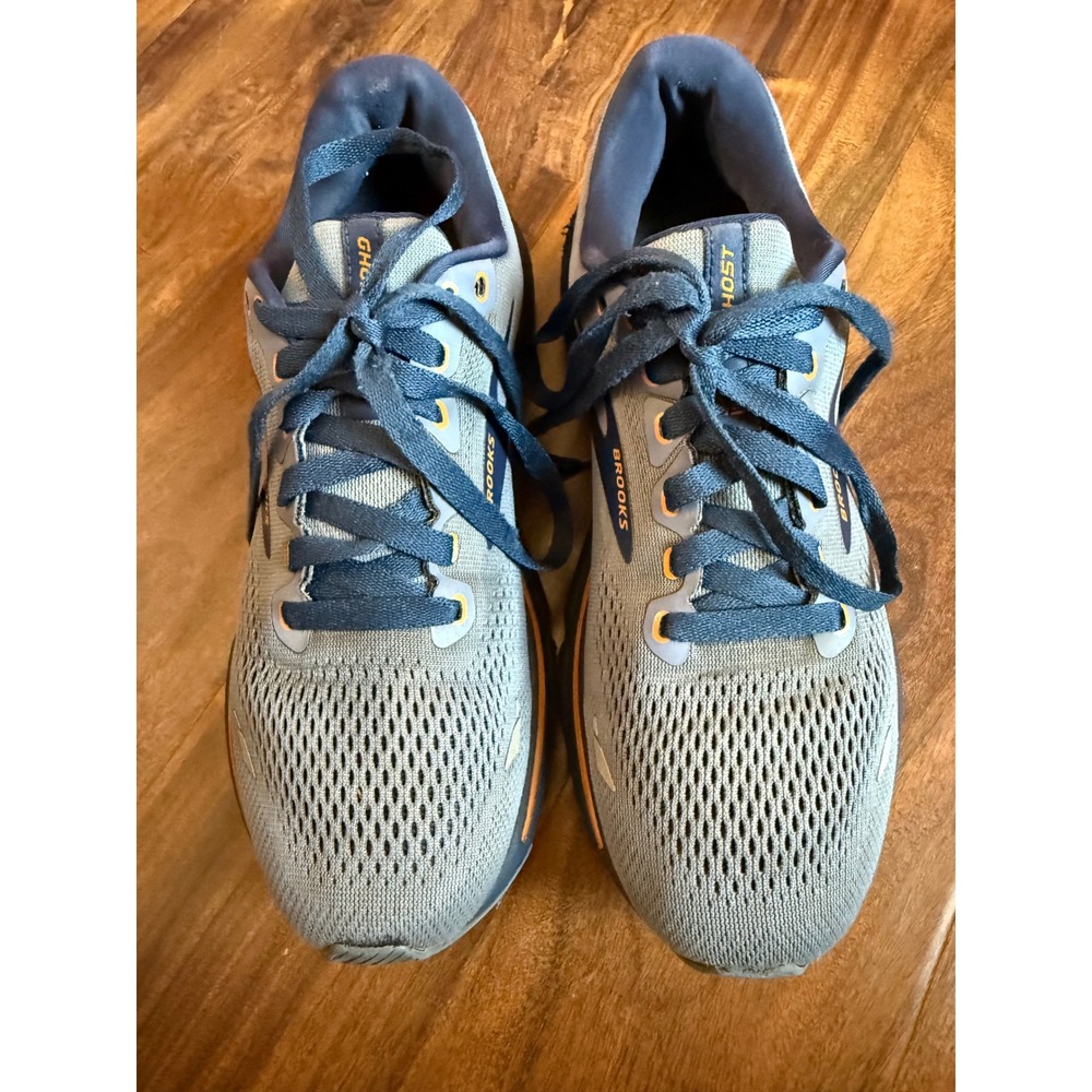 Brooks Ghost Men Size 8 Blue Grey Laced Running Shoes Sneaker Low Top
